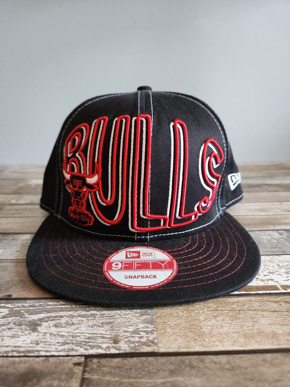 Chicago Bulls New Era 9Fifty Double NBA Basketball Team Snapback Cap Hat Black